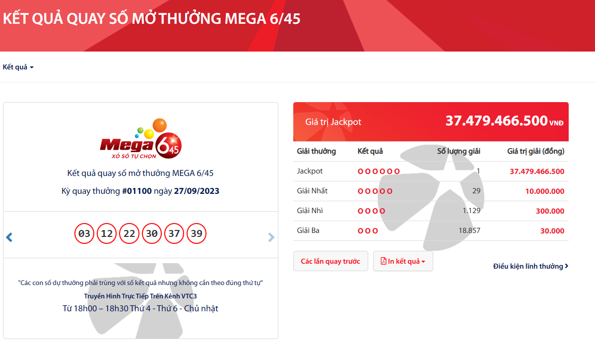 Đăng ký tài khoản chơi xổ số Mega 6/45 online